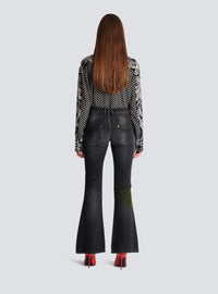 Jean bootcut western en denim - Noir Délavé