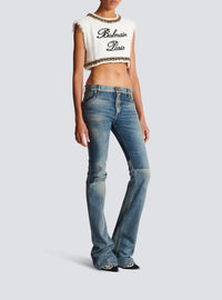 Pantalon bootcut western en denim - Bleu Jean