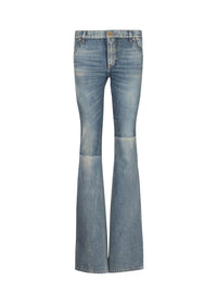 Pantalon bootcut western en denim - Bleu Jean