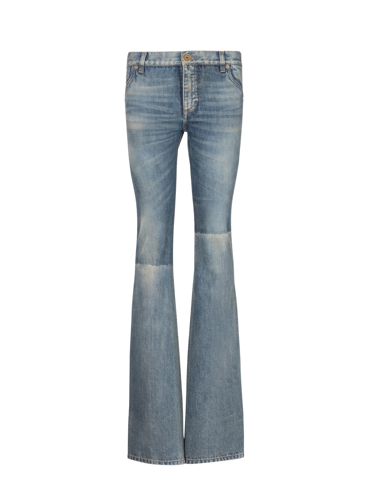 Pantalon bootcut western en denim - Bleu Jean