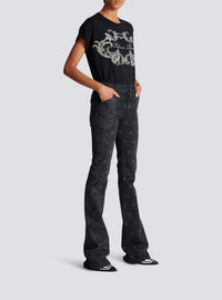 Star print denim trousers - Washed Black