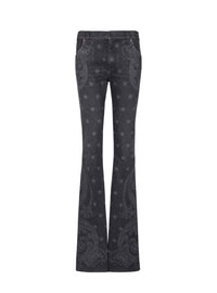 Star print denim trousers - Washed Black