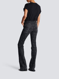 Star print denim trousers - Washed Black