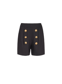 6-button shorts - Black