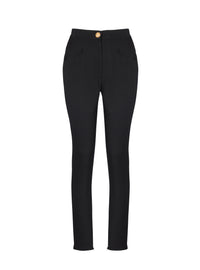 Wool slim trousers - Black