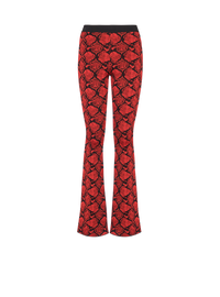Pantalon bootcut en maille jacquard python - Noir & Rouge