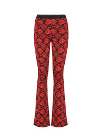 Pantalon bootcut en maille - Noir & Rouge