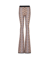 Pantalon en maille python - Noir & Camel & Blanc