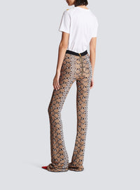Pantalon en maille - Noir & Camel & Blanc