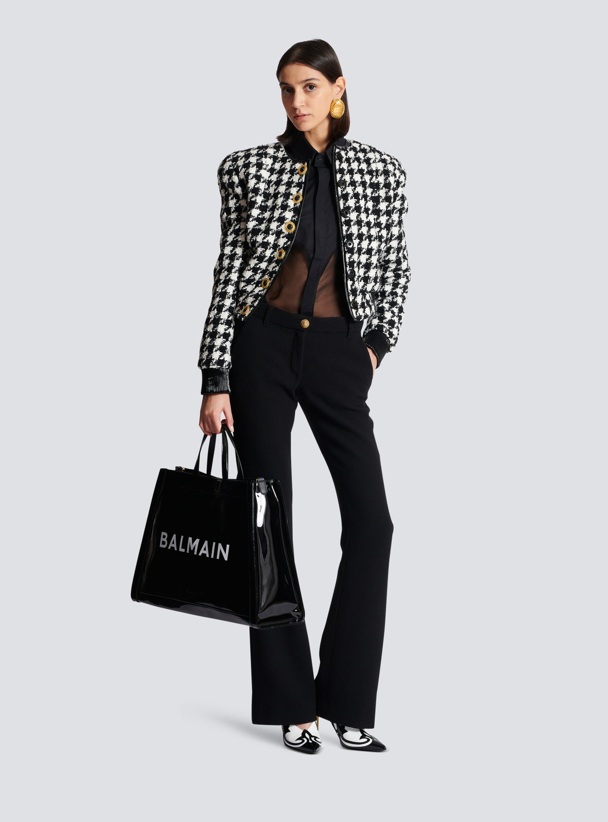 Pantalon bootcut en crêpe - Noir