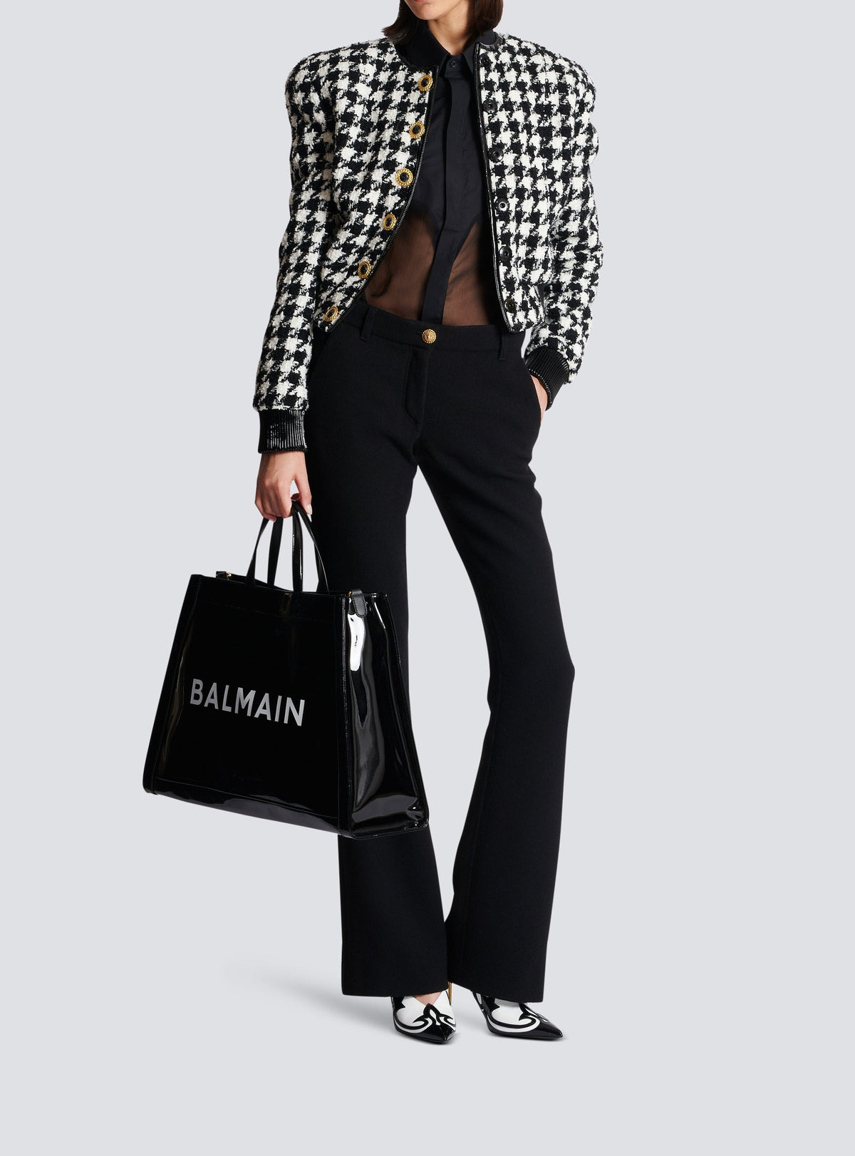 Pantalon bootcut en laine - Noir