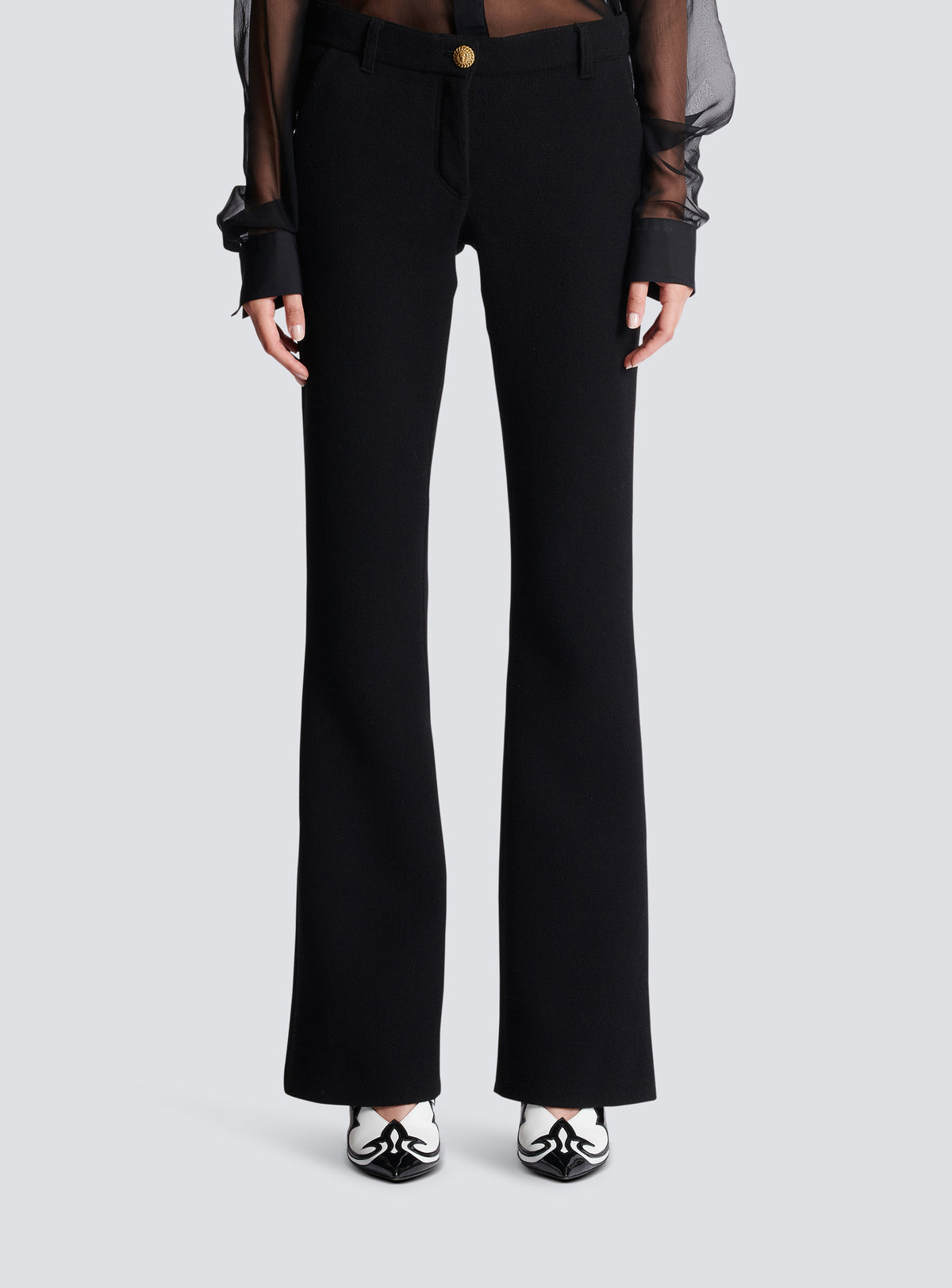 Pantalon bootcut en crêpe - Noir