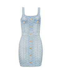 Robe courte en denim à monogramme - Bleu Jean
