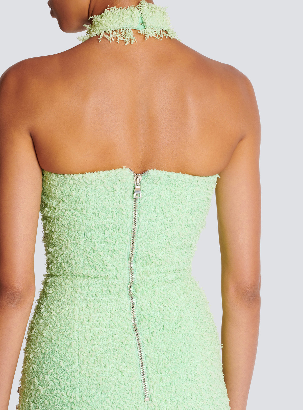 Robe sans manches en tweed paisley - Vert D'Eau & Cristal
