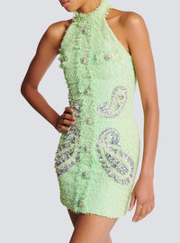 Robe courte sans manches en tweed - Vert d'Eau & Cristal