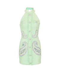 Robe sans manches en tweed paisley - Vert D'Eau & Cristal