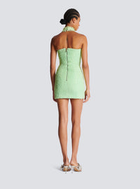 Robe sans manches en tweed paisley - Vert D'Eau & Cristal