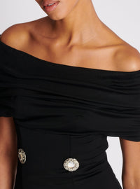 Robe courte en jersey - Noir