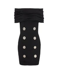 Robe courte en jersey - Noir