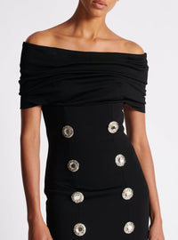 Robe courte en jersey - Noir