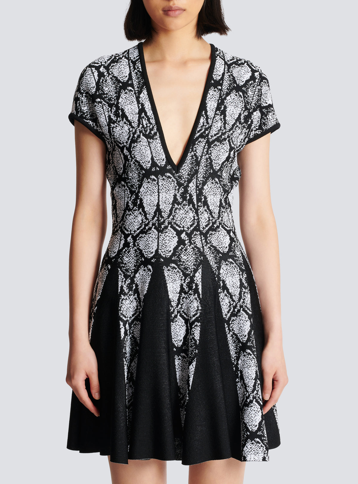 Robe en jacquard python - Noir & Blanc