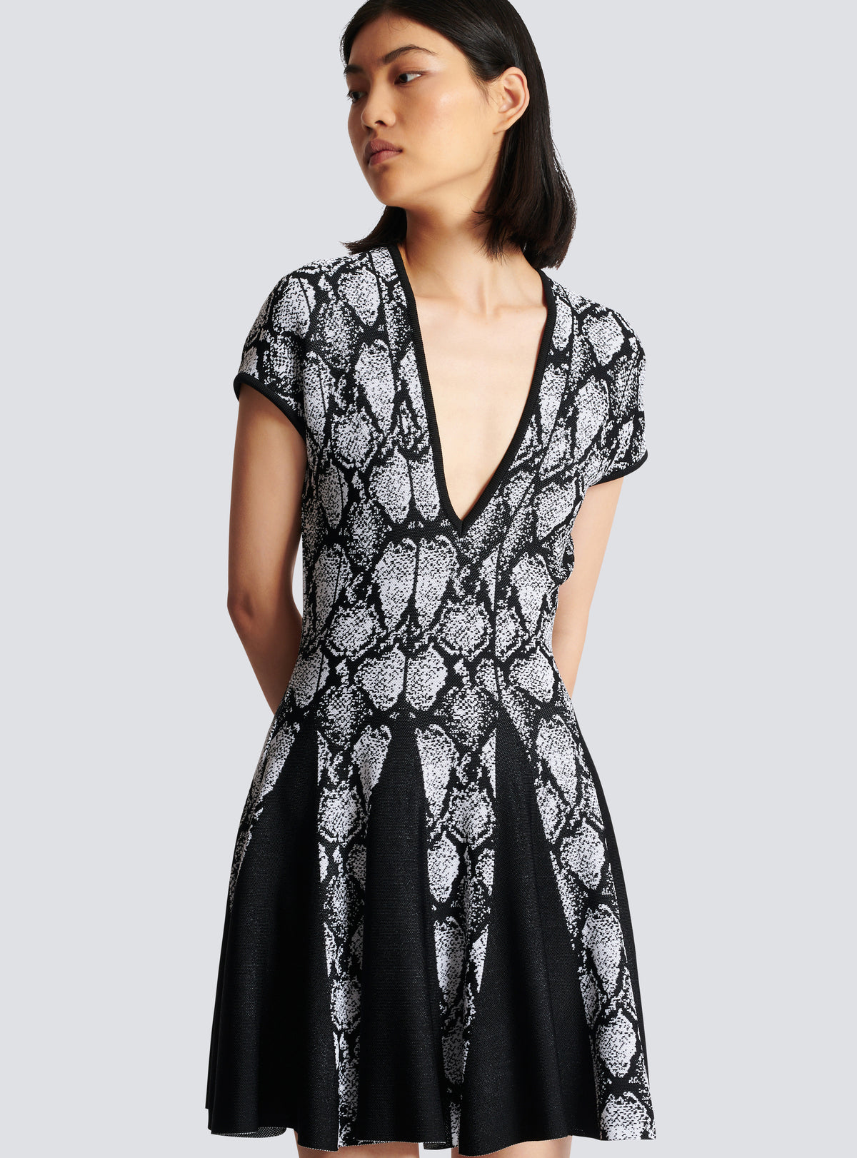 Robe en jacquard python - Noir & Blanc
