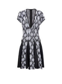 Robe courte en jacquard - Noir & Blanc