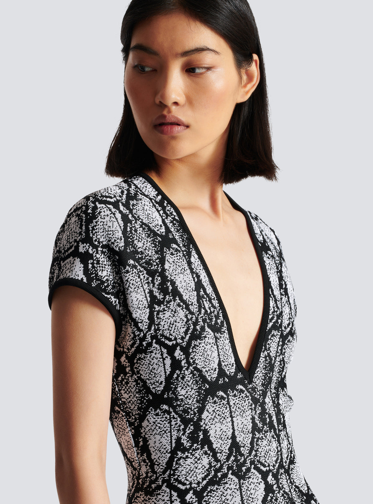Robe en jacquard python - Noir & Blanc