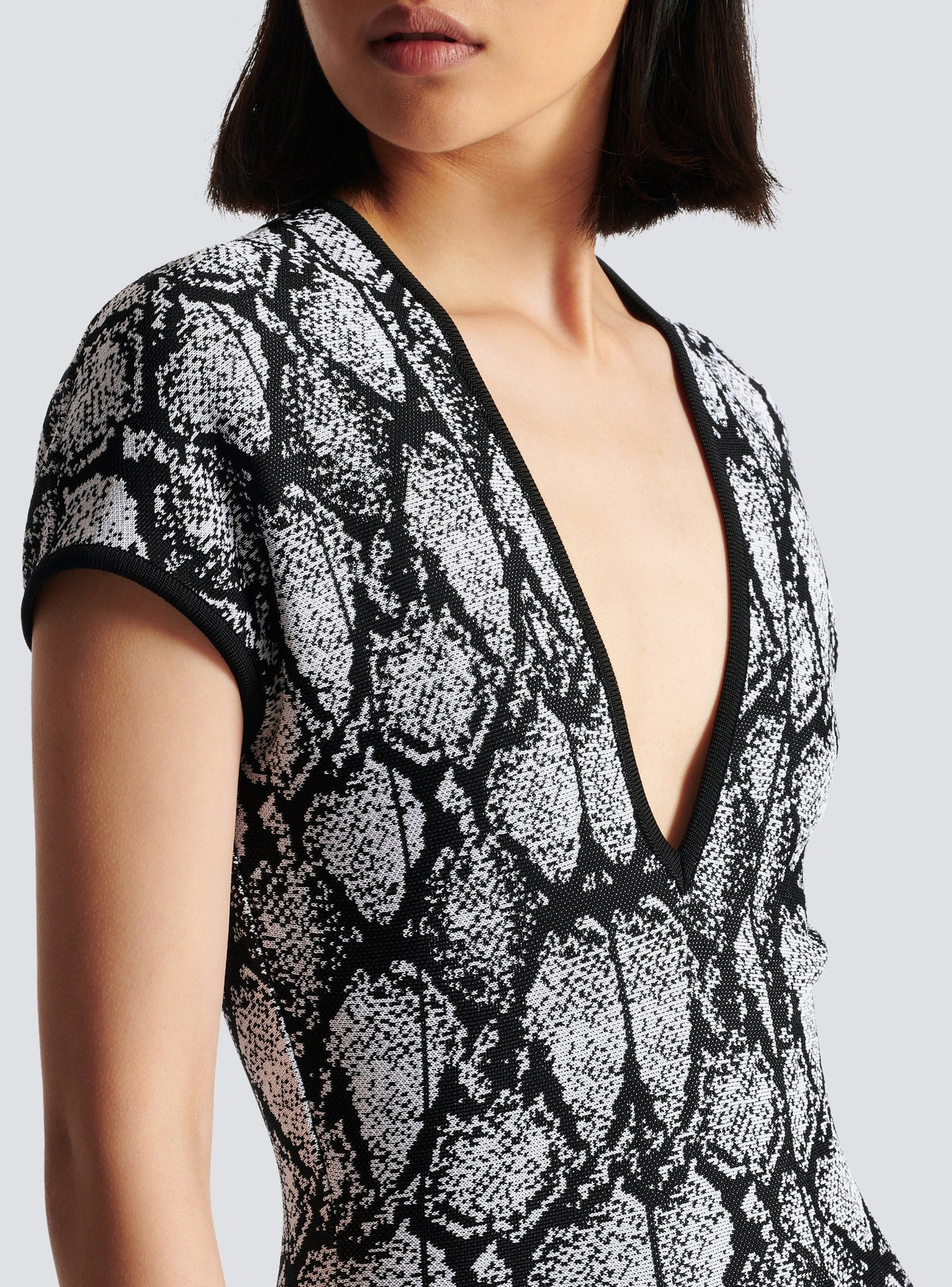 Robe courte en jacquard - Noir & Blanc
