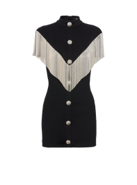 Robe courte avec franges en métal - Noir & Argent