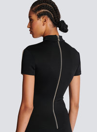 Robe courte avec franges en métal - Noir & Argent
