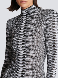 Robe courte en maille - Noir & Blanc