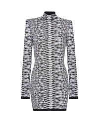 Robe courte en maille - Noir & Blanc