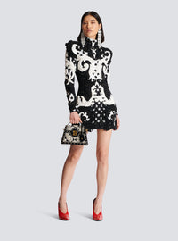 Robe courte brodée baroque - Noir & Blanc
