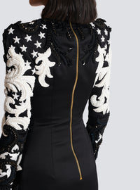 Robe courte brodée baroque - Noir & Blanc