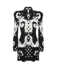 Robe courte brodée baroque - Noir & Blanc