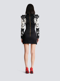 Robe courte brodée baroque - Noir & Blanc