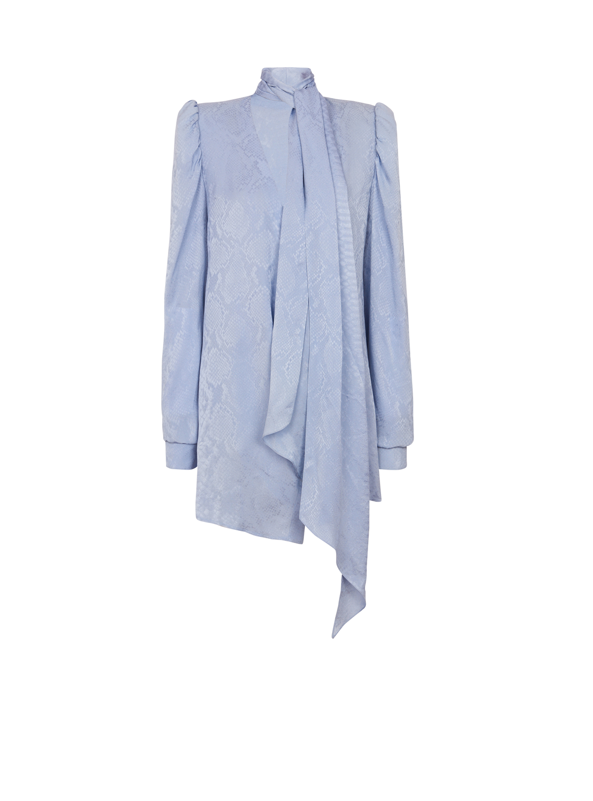 Robe nouée en soie python - Bleu Pâle