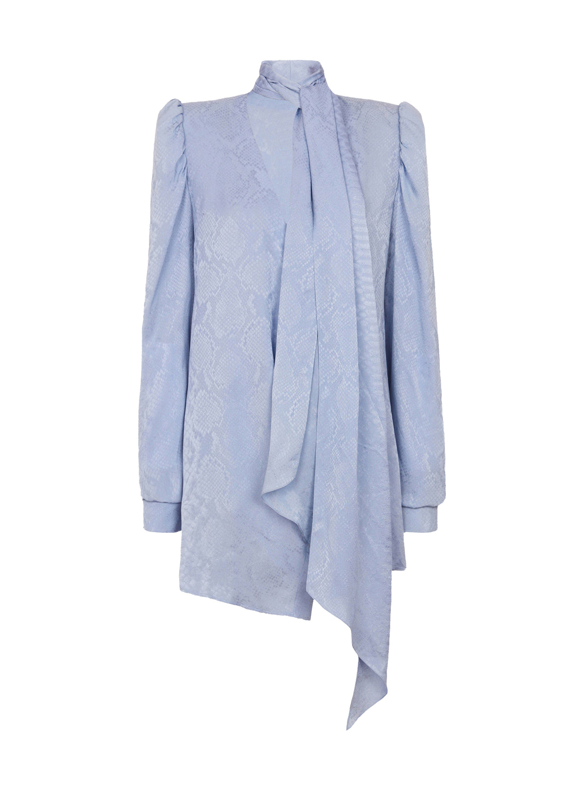 Robe courte nouée en soie - Bleu Pâle