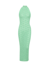 Robe dos-nu en maille monogramme - Vert D'Eau
