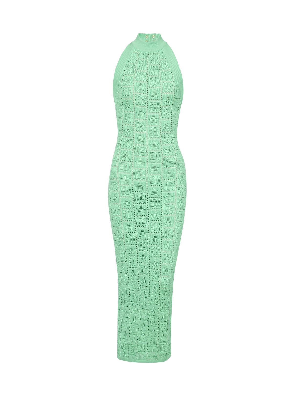 Robe dos-nu en maille monogramme - Vert D'Eau