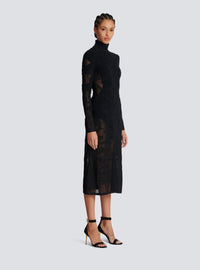Robe baroque en fine maille - Noir