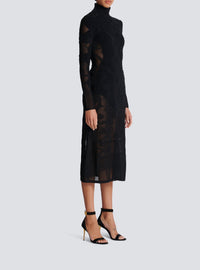 Fine knit midi dress - Black