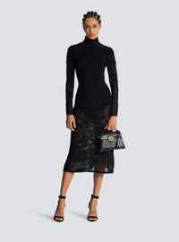 Robe baroque en fine maille - Noir