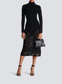 Fine knit midi dress - Black