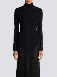 Robe baroque en fine maille - Noir