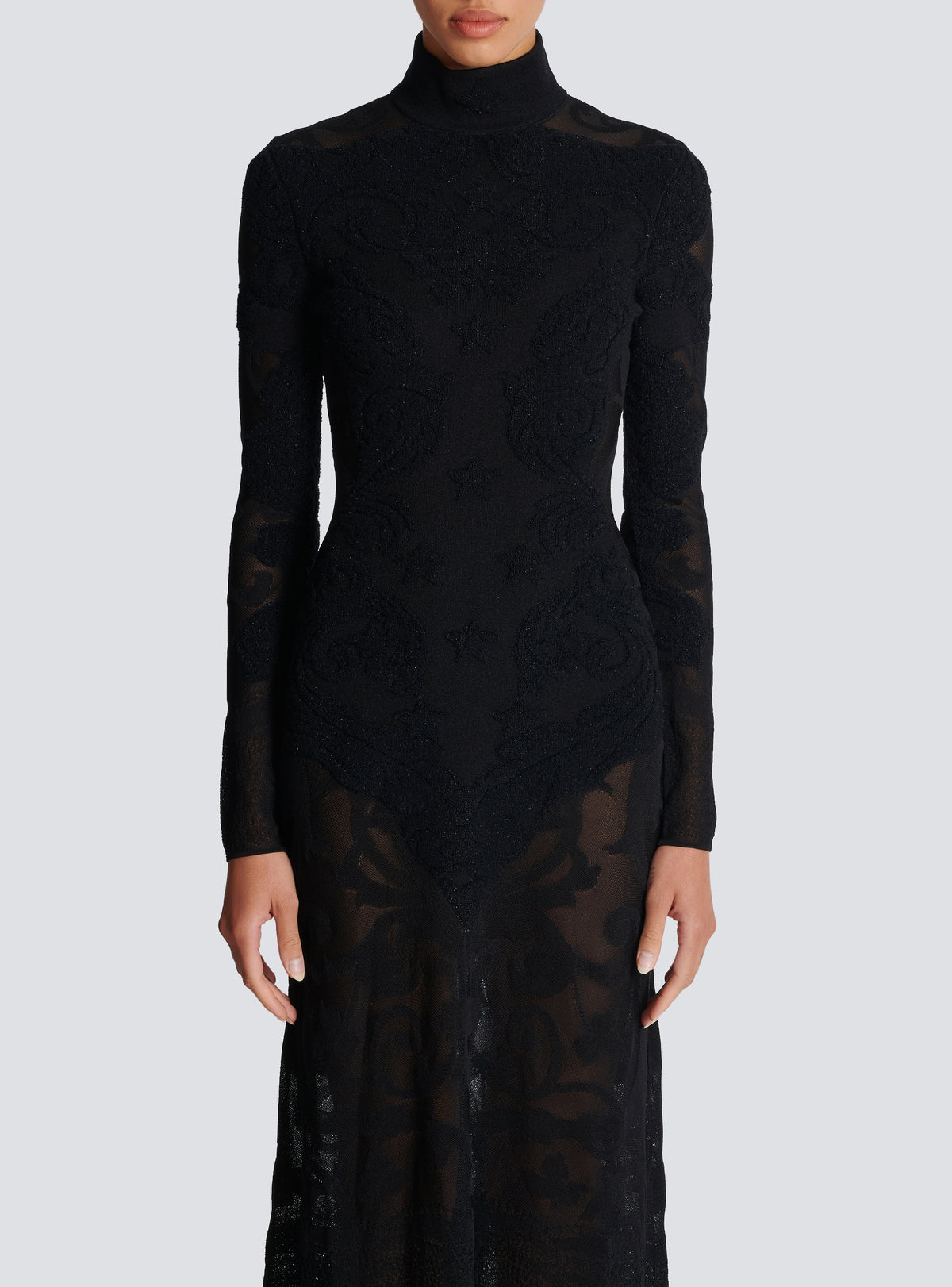 Robe baroque en fine maille - Noir