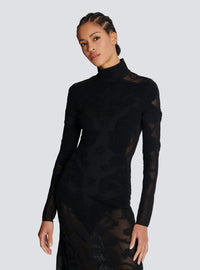 Robe baroque en fine maille - Noir
