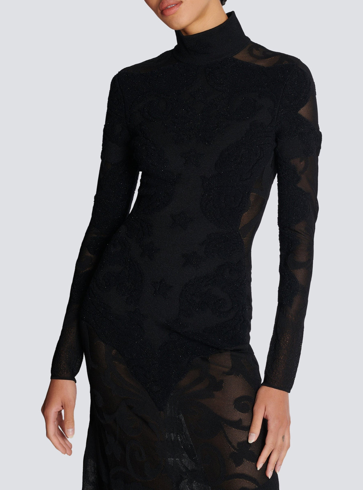 Fine knit midi dress - Black