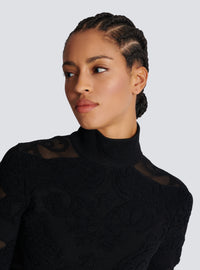 Robe baroque en fine maille - Noir